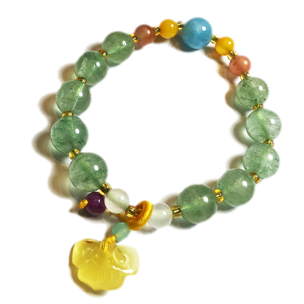 蜜納+綠草莓晶手珠10mm【十方】146862