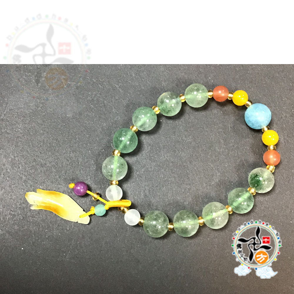 蜜納+綠草莓晶手珠10mm【十方】146865