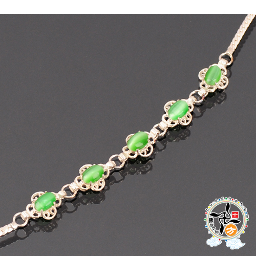 貓眼石+925純銀手鍊15公分【十方】147707