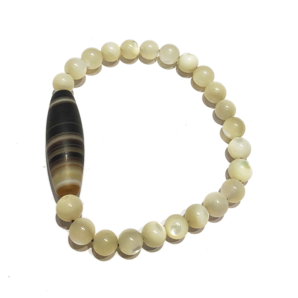 藥師珠天珠+珍珠貝手珠6mm【十方】147701