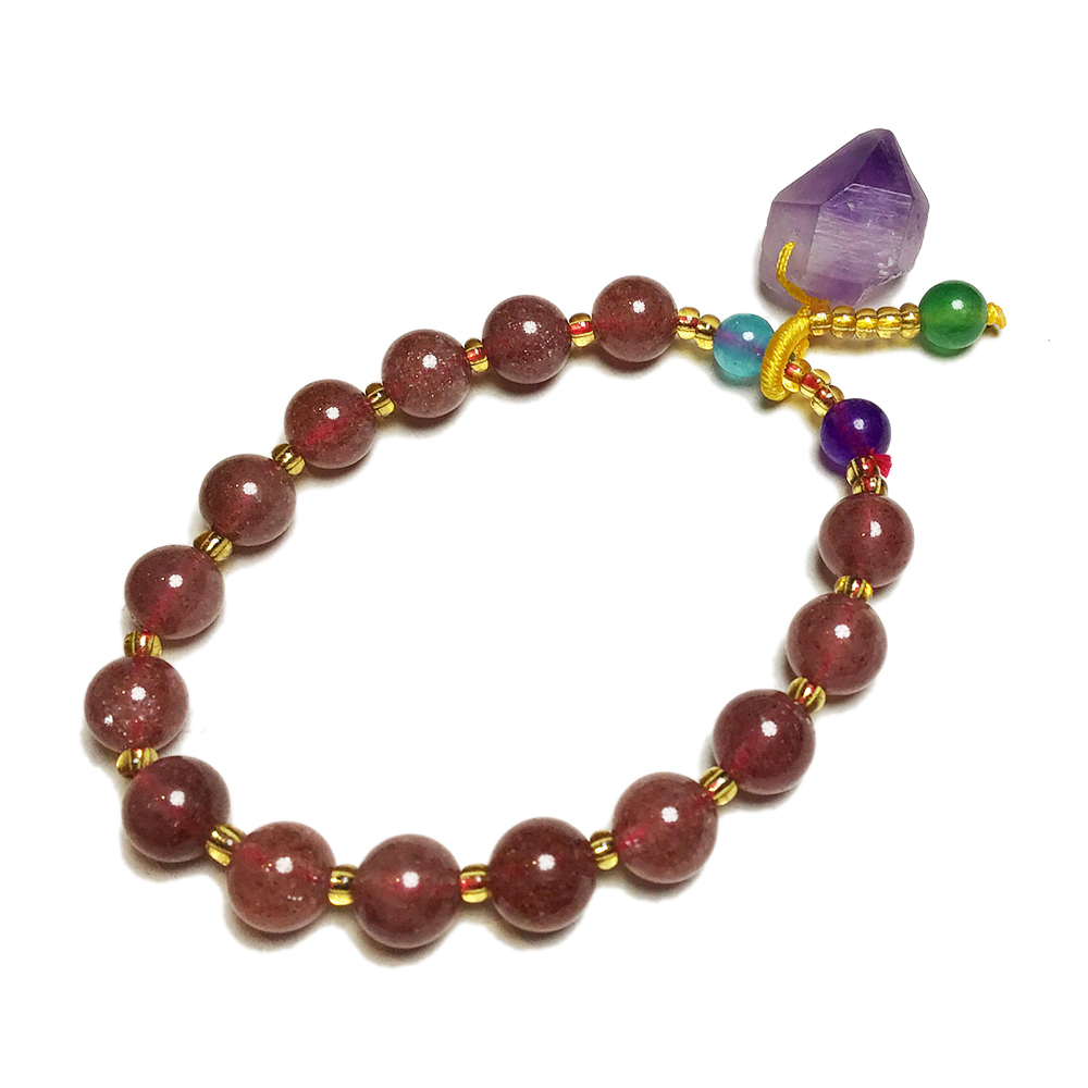 紫晶柱+草莓晶手珠8mm 【十方】147610