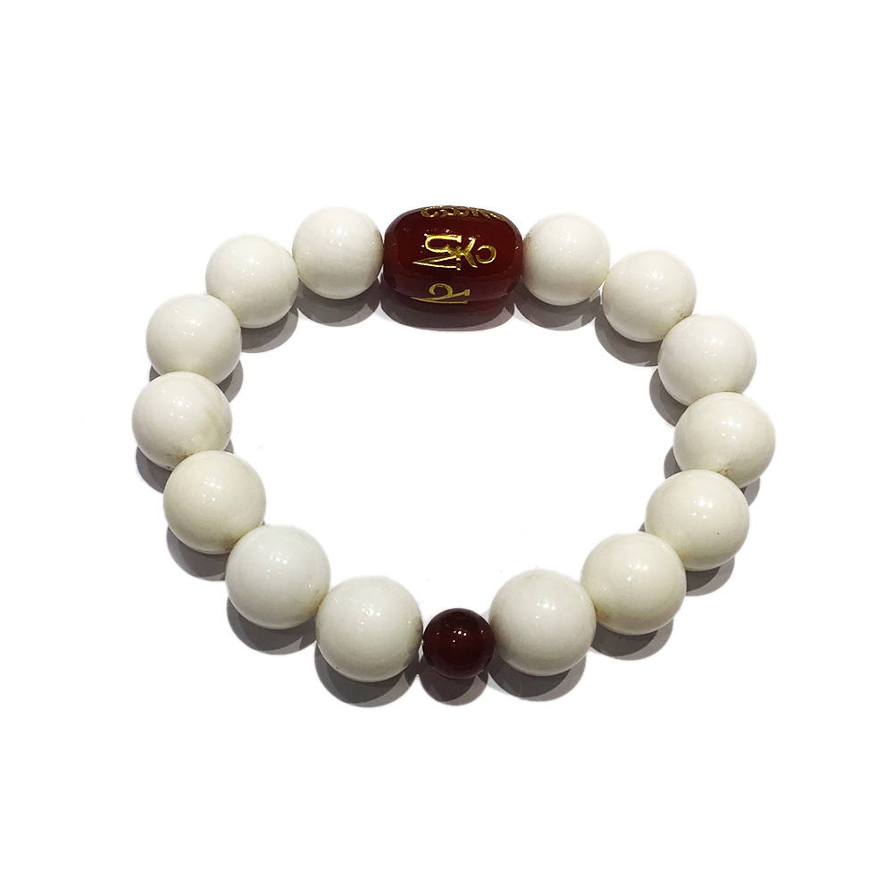 六字真言(紅玉髓)+硨磲手珠12mm【十方】148276