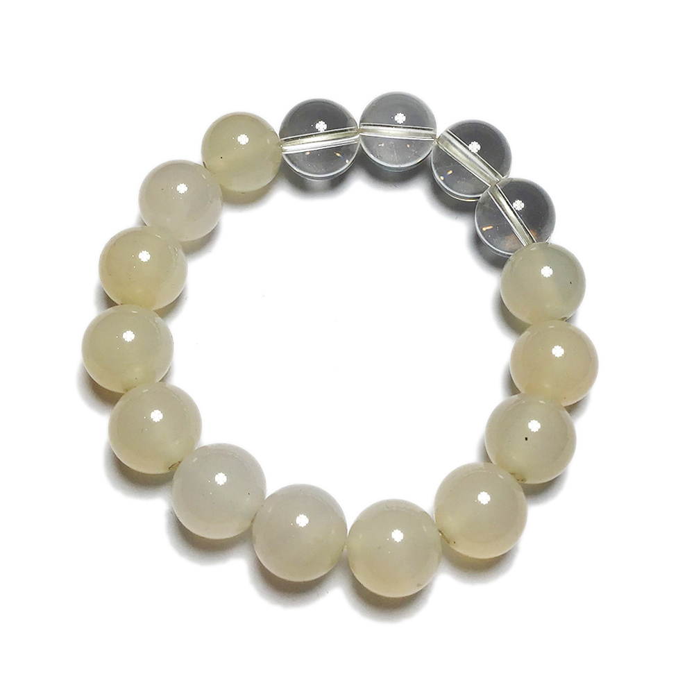 水晶+白玉髓手珠12mm【十方】148274