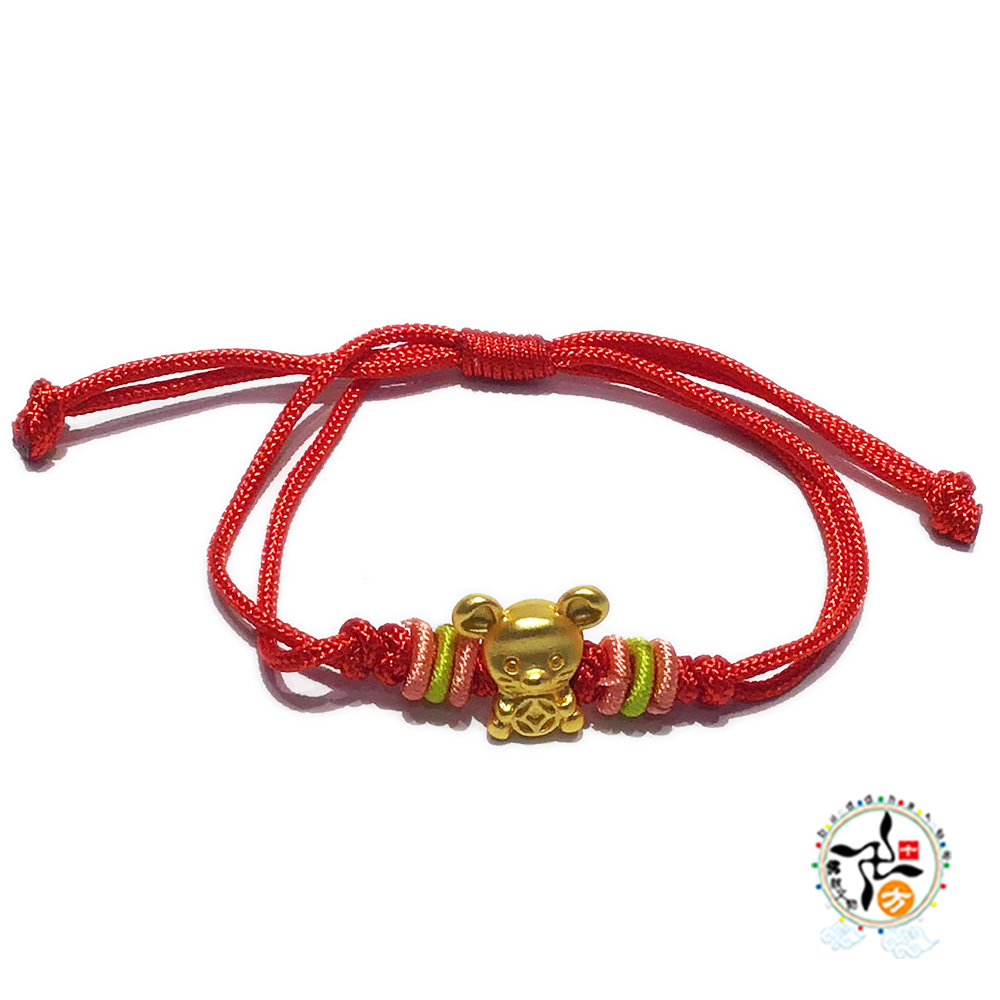 黃金鼠 紅色中國結手鍊【十方】148839