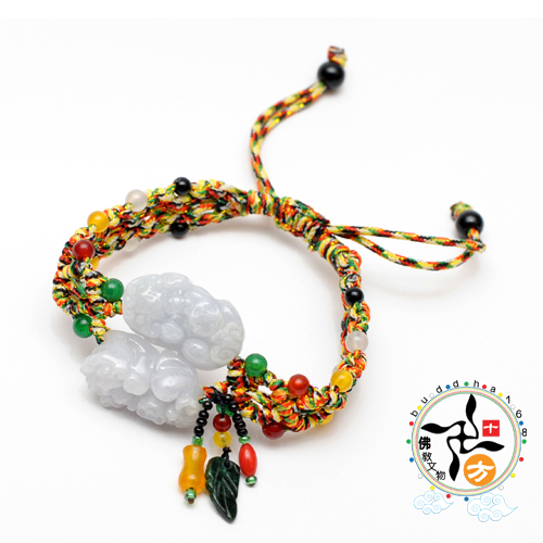 旺財貔貅{紫玉}五色線手鍊【十方】149983