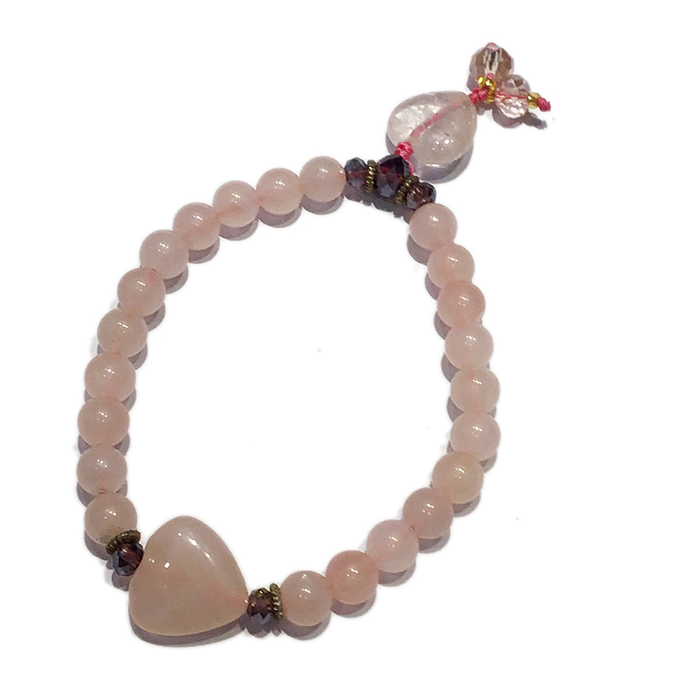 愛心粉晶+粉晶手珠6mm【十方】149788