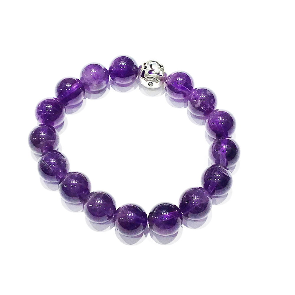 嗡 925純銀珠+紫晶手珠12mm【十方】149807