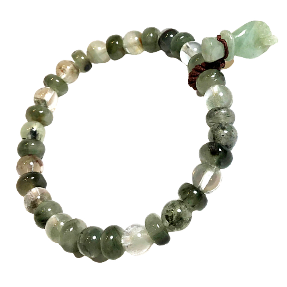 玉佛手+綠幽靈水晶手珠6.7mm【十方】150364