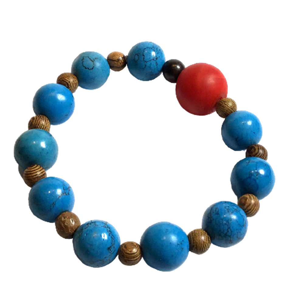 火山琉璃+仿綠松石手珠11mm【十方】150355