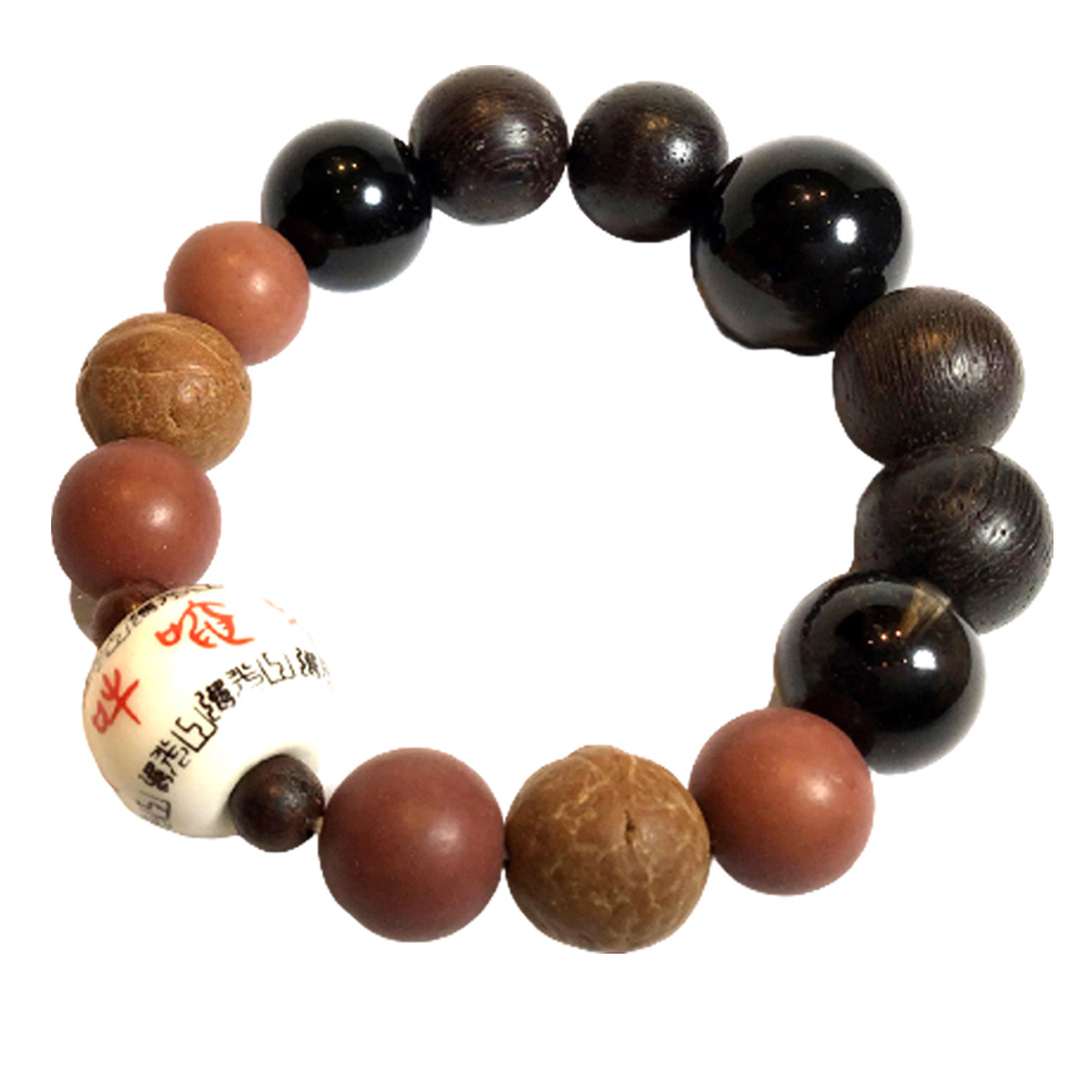 六字真言+黑檀手珠15mm【十方】150366