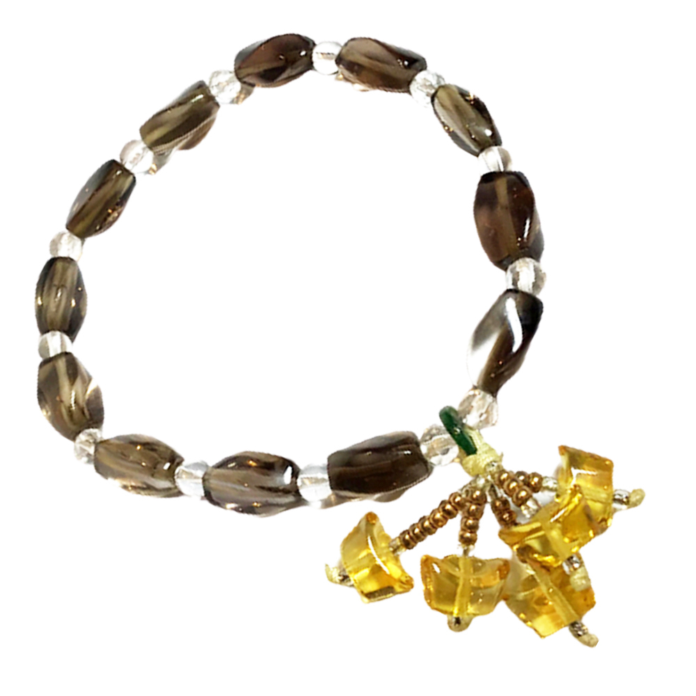 黃晶元寶+茶晶手珠11*5mm【十方】150365