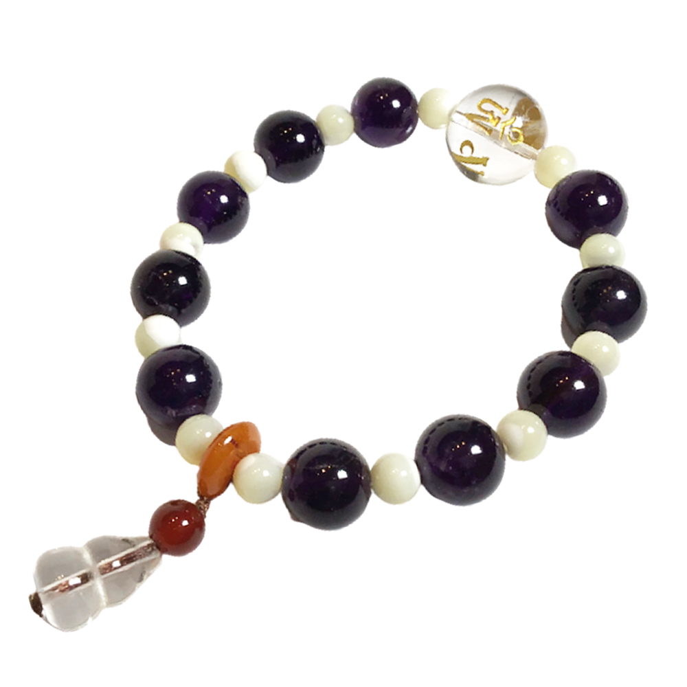 水晶葫蘆+紫晶手珠10.4mm【十方】150372