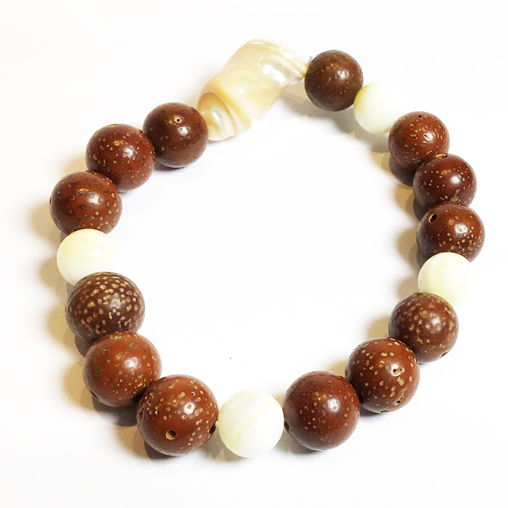 珍珠硨磲+星月菩提手珠9.5mm【十方】150368