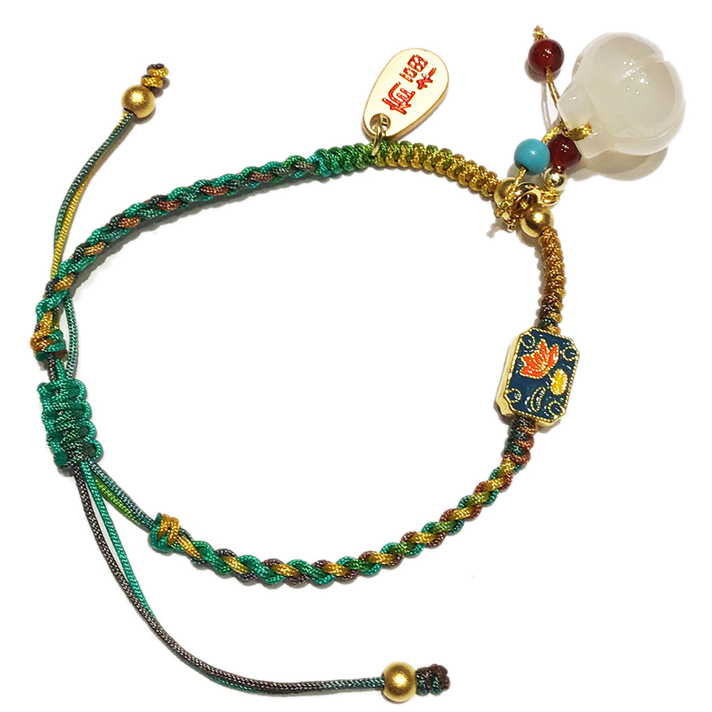 錢袋{玉髓}沙金 編織手鍊【十方】151104