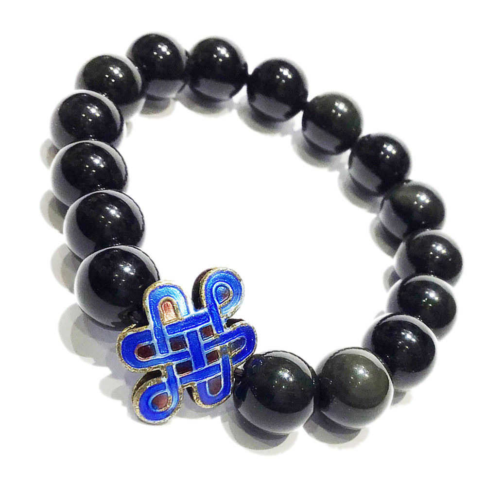 吉祥+黑曜石手珠10mm【十方】150962