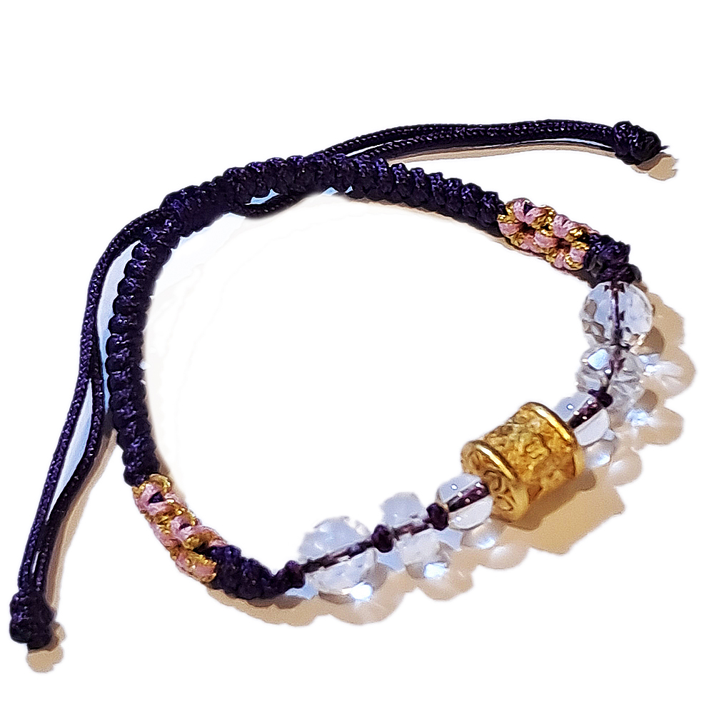 六字真言 水晶 沙金手鍊【十方】151323