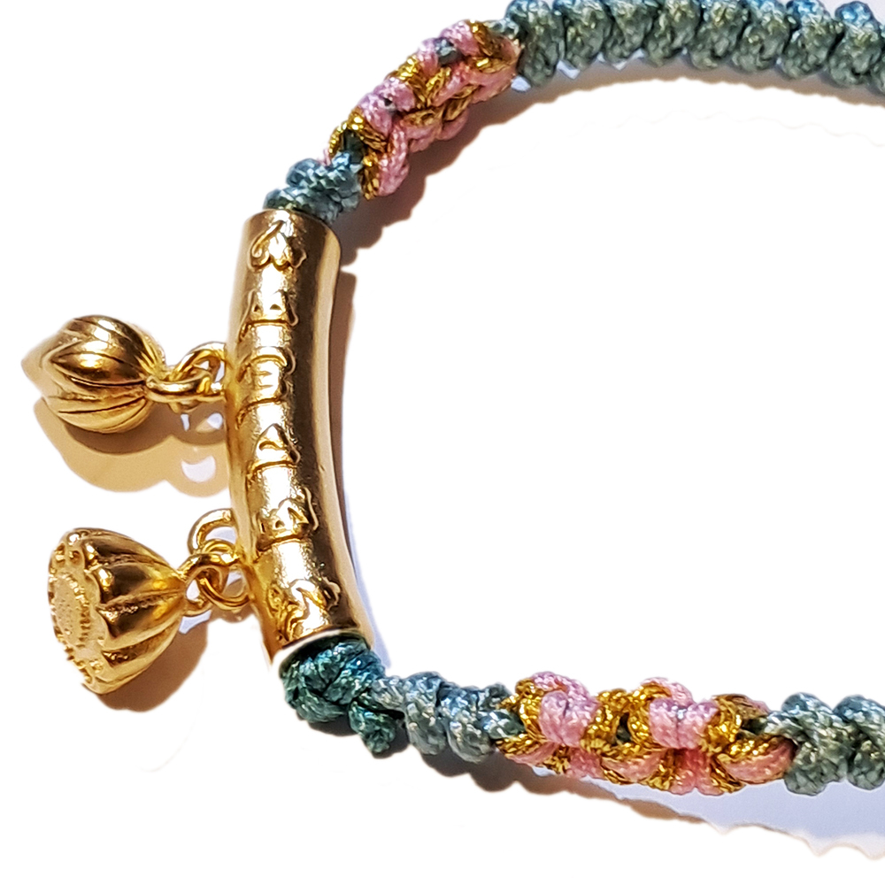 六字真言 蓮蓬沙金手鍊【十方】151304