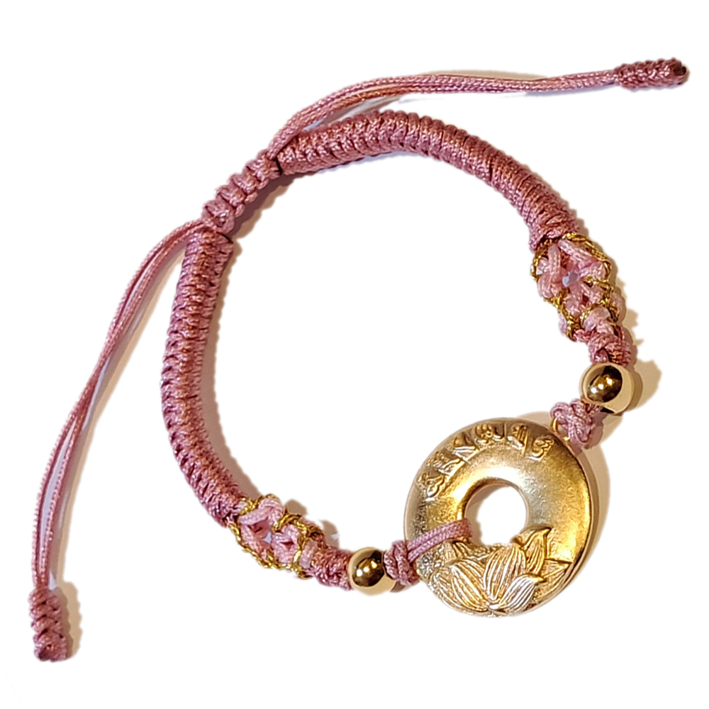 六字真言 蓮花平安扣 沙金手鍊【十方】151300