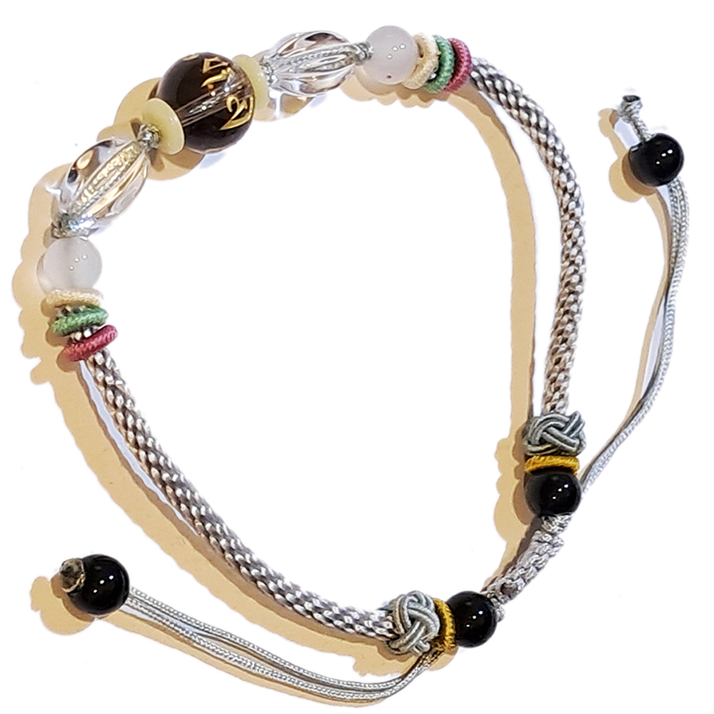 六字真言{毫雕}茶晶中國結手鍊【十方】151515