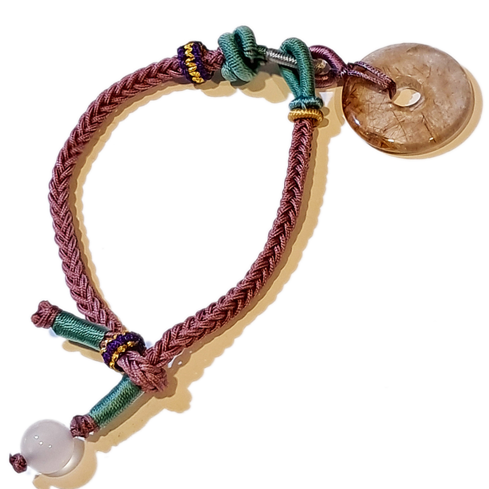 平安扣{紅髮晶}中國結手鍊【十方】151550