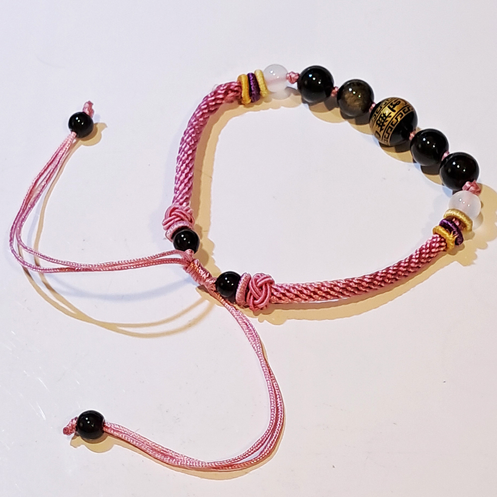 阿彌陀佛{毫雕}黑玉髓 中國結 手鍊【十方】151530