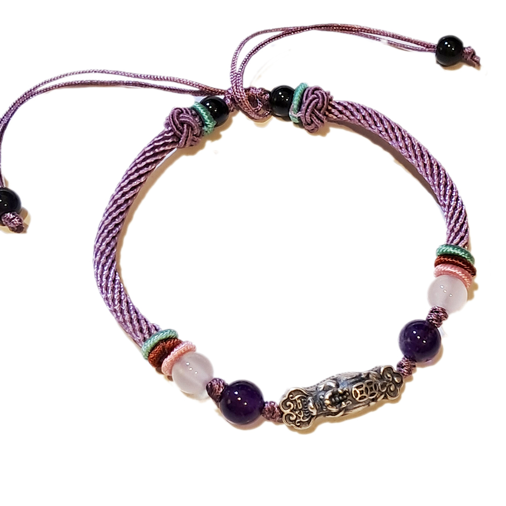 招財貔貅如意{純銀}中國結手鍊【十方】151559