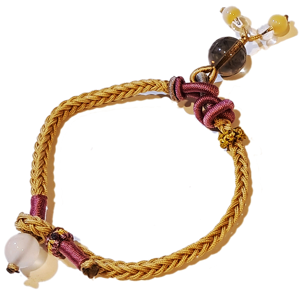 楞嚴咒心{茶晶 毫雕}中國結手鍊【十方】151574