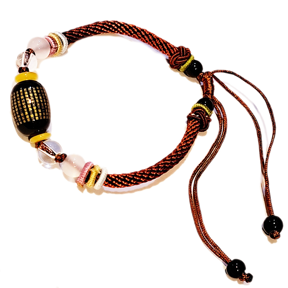 心經{毫雕 黑玉髓}中國結手鍊【十方】151671