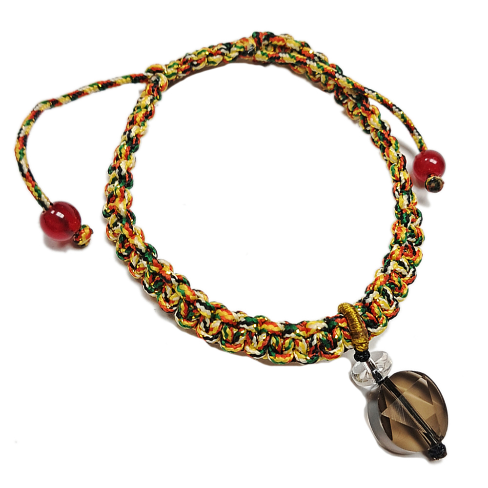 大衛星{茶晶} 五色線手鍊【十方】151755