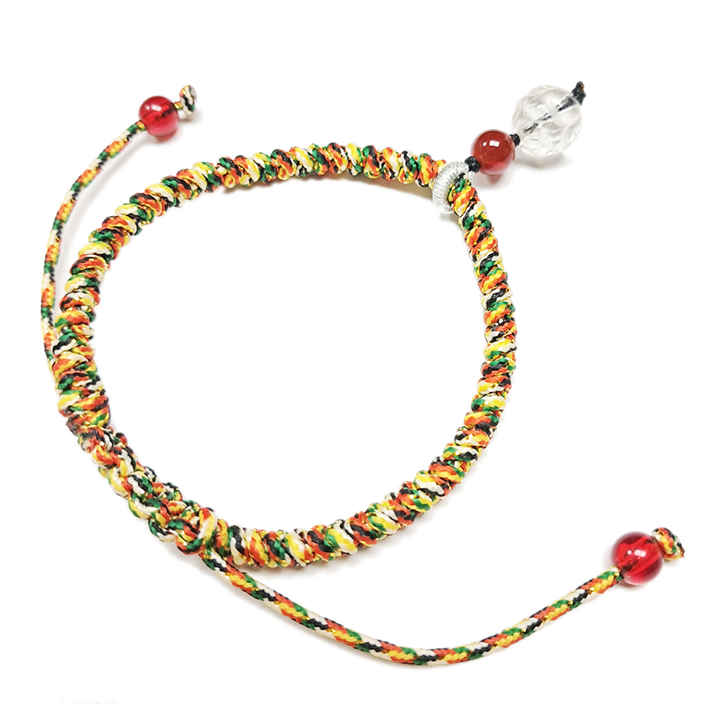 蓮花{水晶雕}五色線手鍊【十方】151793