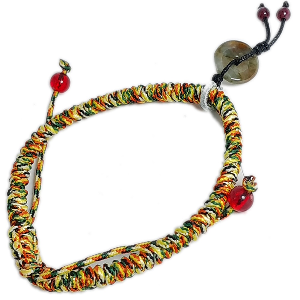 平安扣{玉}五色線手鍊【十方】152452