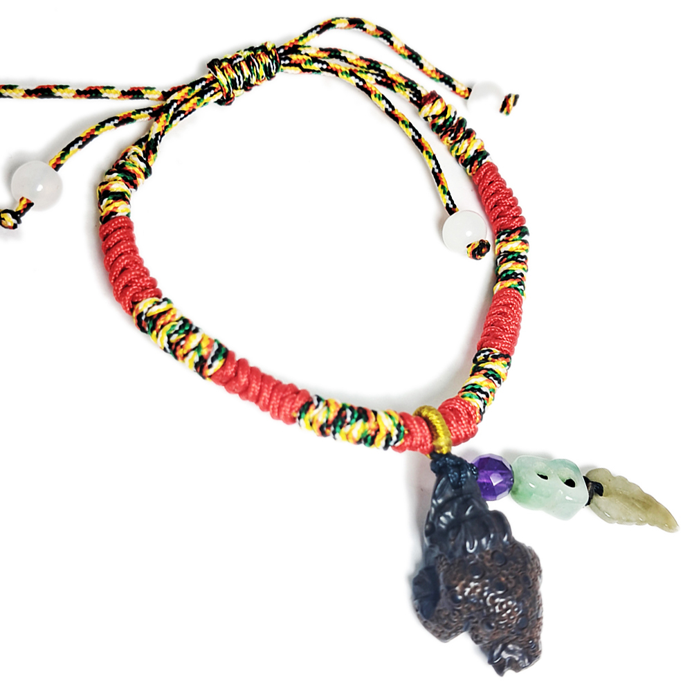 蟾蜍{黑檀}五色線手鍊【十方】152593