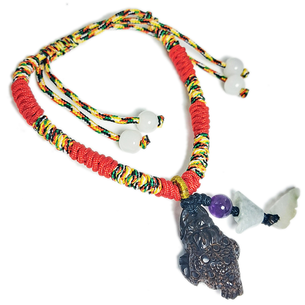 蟾蜍{黑檀}五色線手鍊【十方】152615