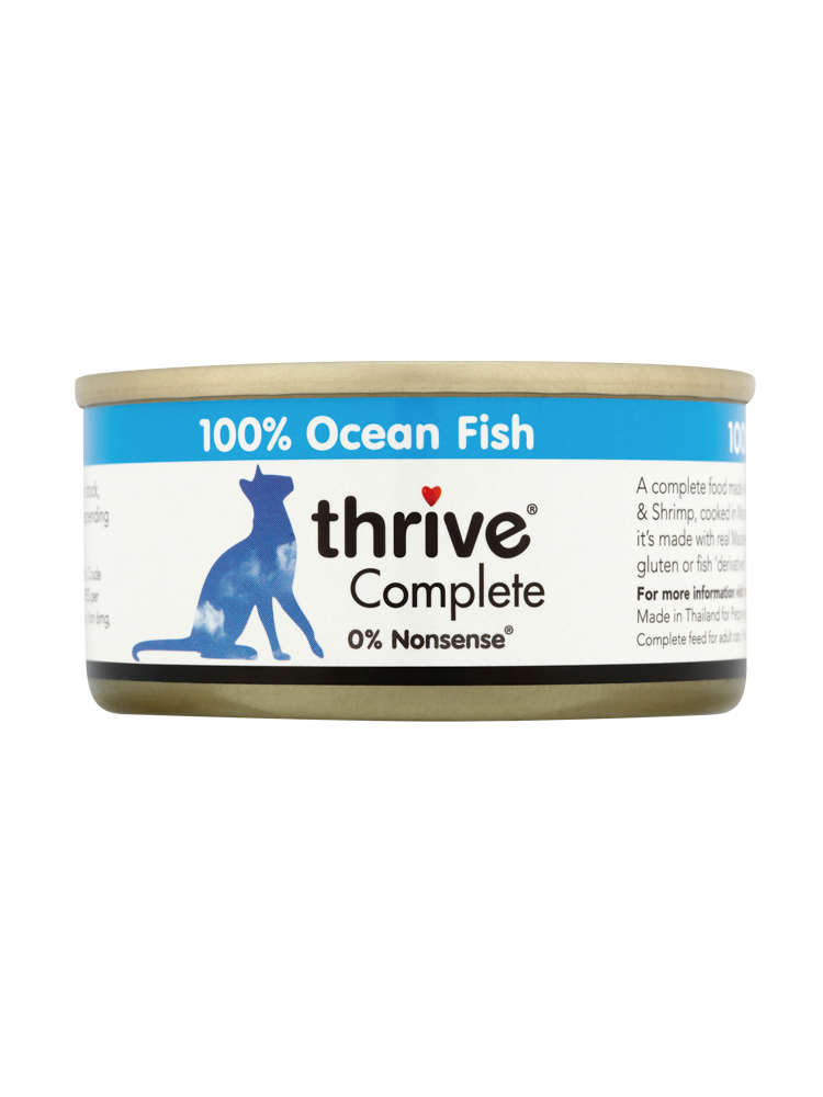 Thrive 脆樂芙 – 三鮮 (鯖魚+銀魚+海蝦) Ocean Fish 75g (原箱12罐@$12)