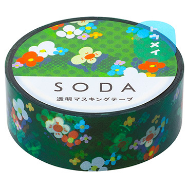 HITOTOKI SODA 花束 透明PET 膠帶|KING JIM 日本