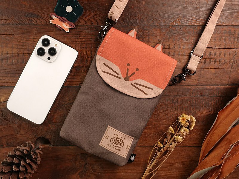 小黃間｜造型旅行小包｜玫瑰狐狸