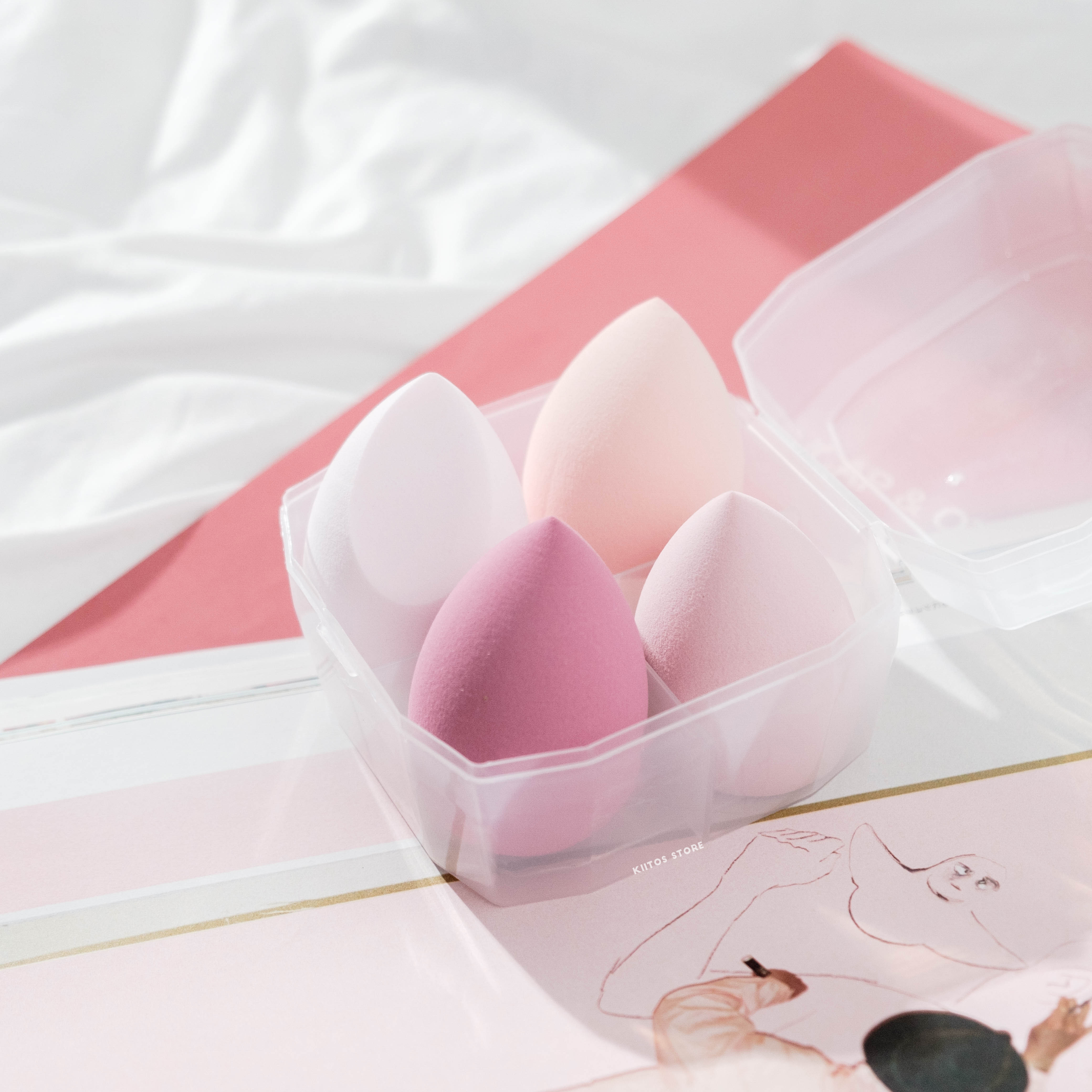 現貨 馬卡龍色系 超軟海綿美妝蛋 乾濕兩用 一盒四顆