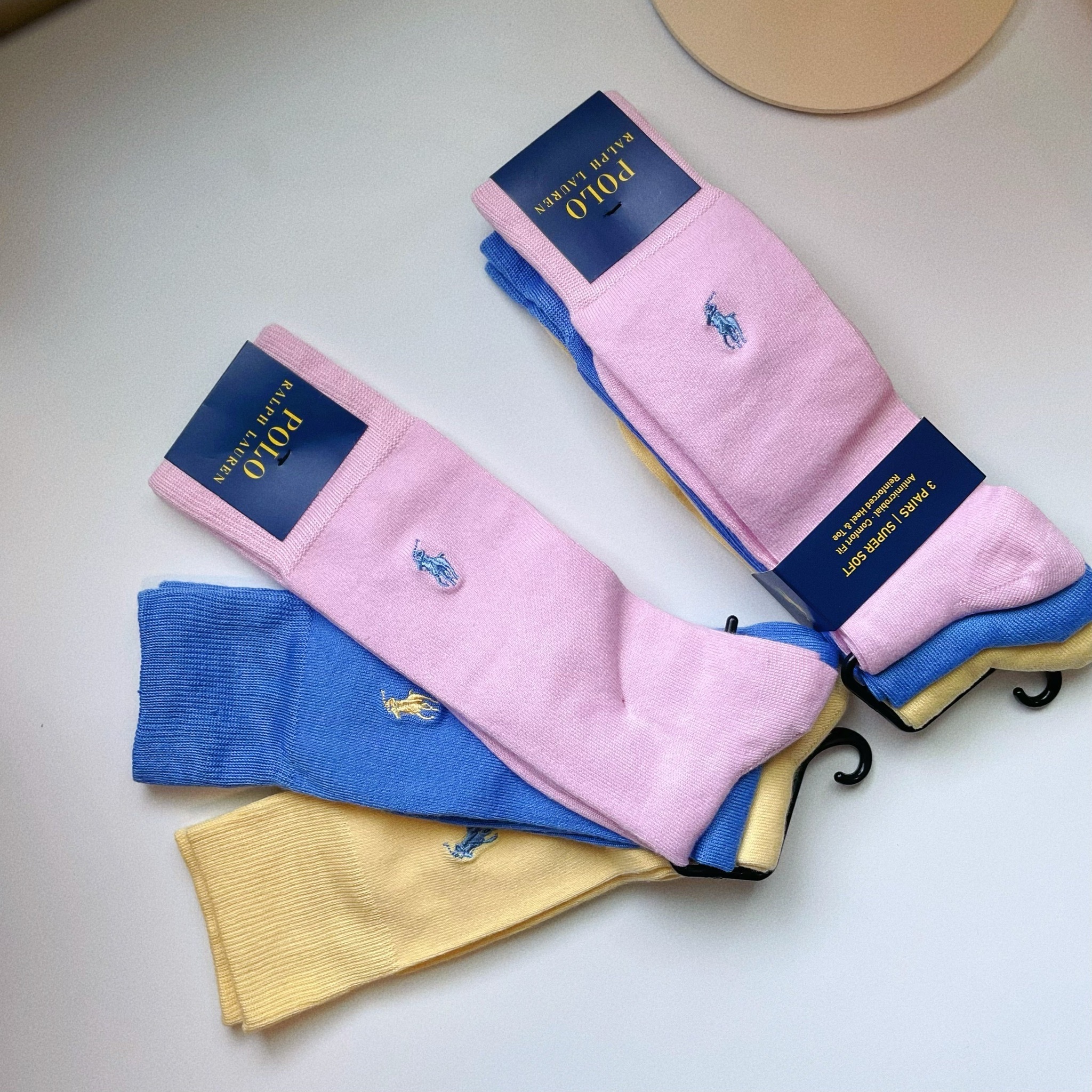 Polo Ralph Lauren Logo Crew Socks 奢華絲綢觸感 小腿襪