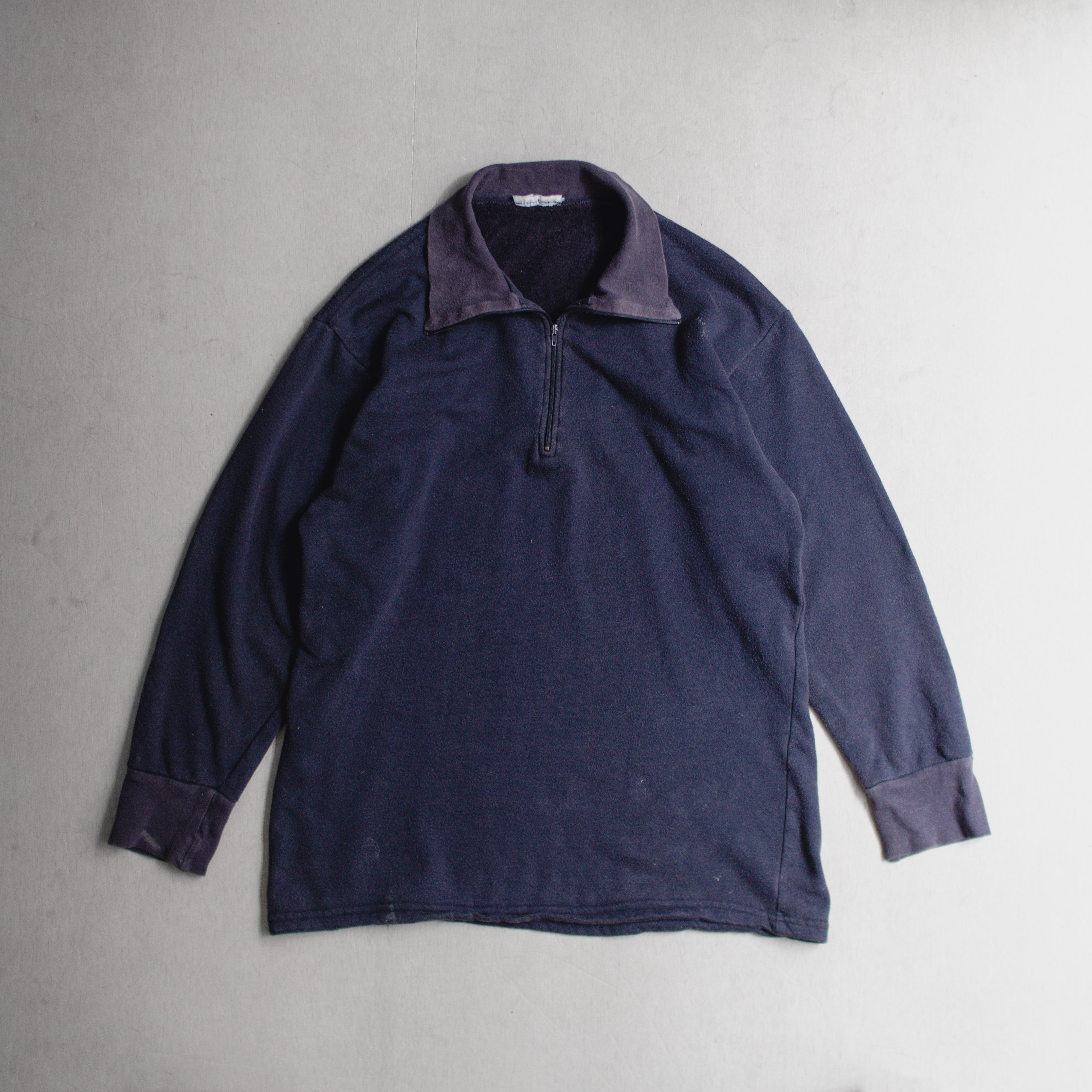 DUTCH ARMY 1/4 ZIP PULLOVER 荷蘭 軍裝 深藍 拉鍊 高領 套頭 刷毛 上衣