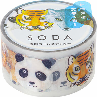 HITOTOKI SODA 動物園 透明PET 片狀膠帶|KING JIM 日本
