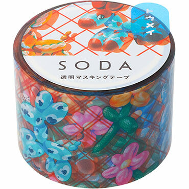 HITOTOKI SODA 造型氣球 透明PET 膠帶|KING JIM 日本