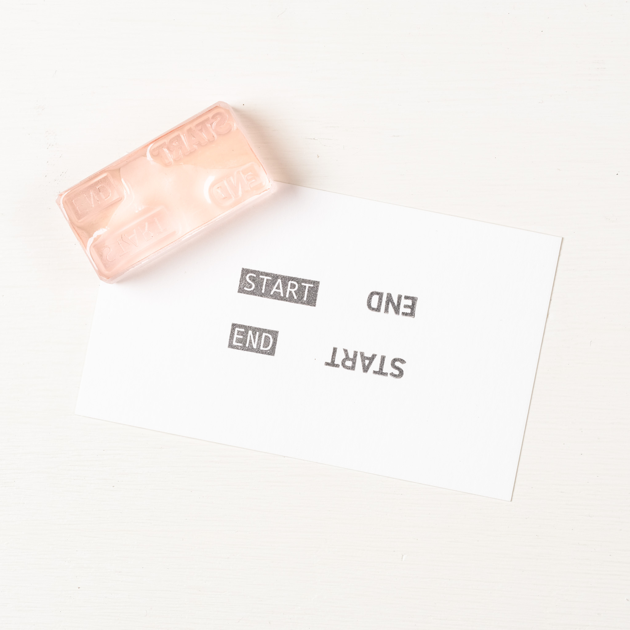 START END 標題塊  膠版印章｜一分之一工作室 台灣