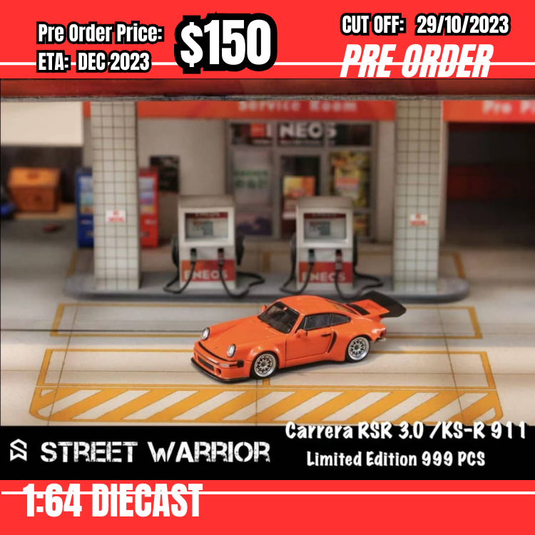 PO-$150 *Street Warrior* 1:64 Porsche 911 SC 3.0 KS-R Khyzyl/Flat56 Orange Presentation [OD22/10]