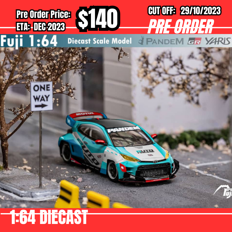PO-$140 *Fuji* 1:64 Toyota GR Yaris Pandem Auto Blue/White #99 [OD22/10]