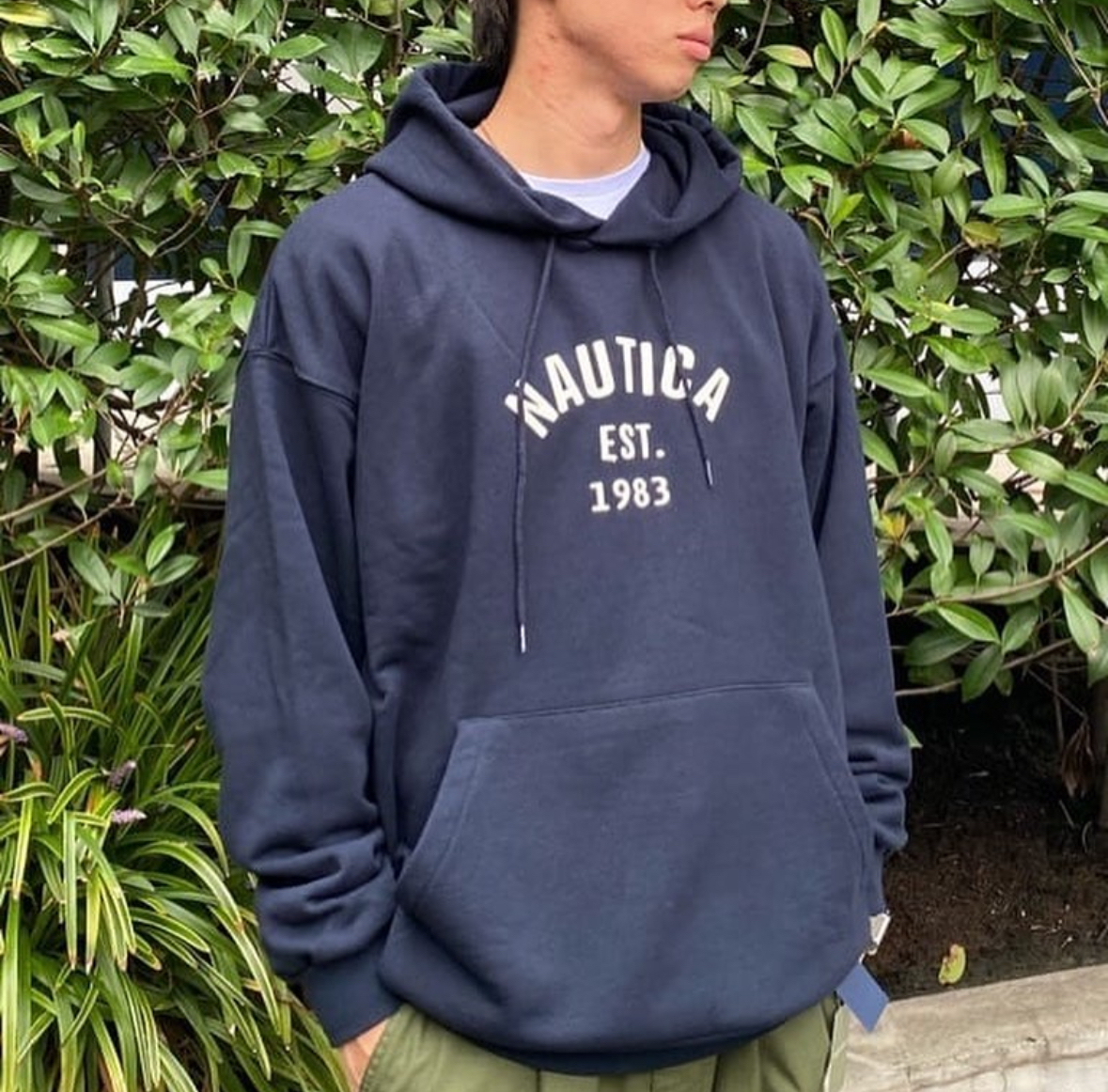 NAUTICA FELT PATCH ARCH LOGO SWEAT HOODIE 帽T NAUHOD