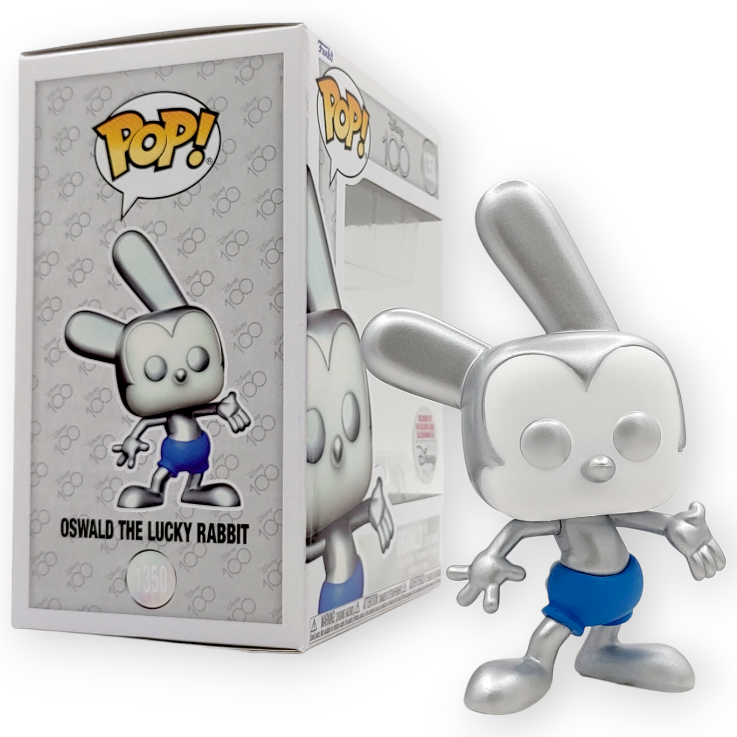 FUNKO POP<迪士尼100週年>銀色幸運兔奧斯華_金屬色-No.1350