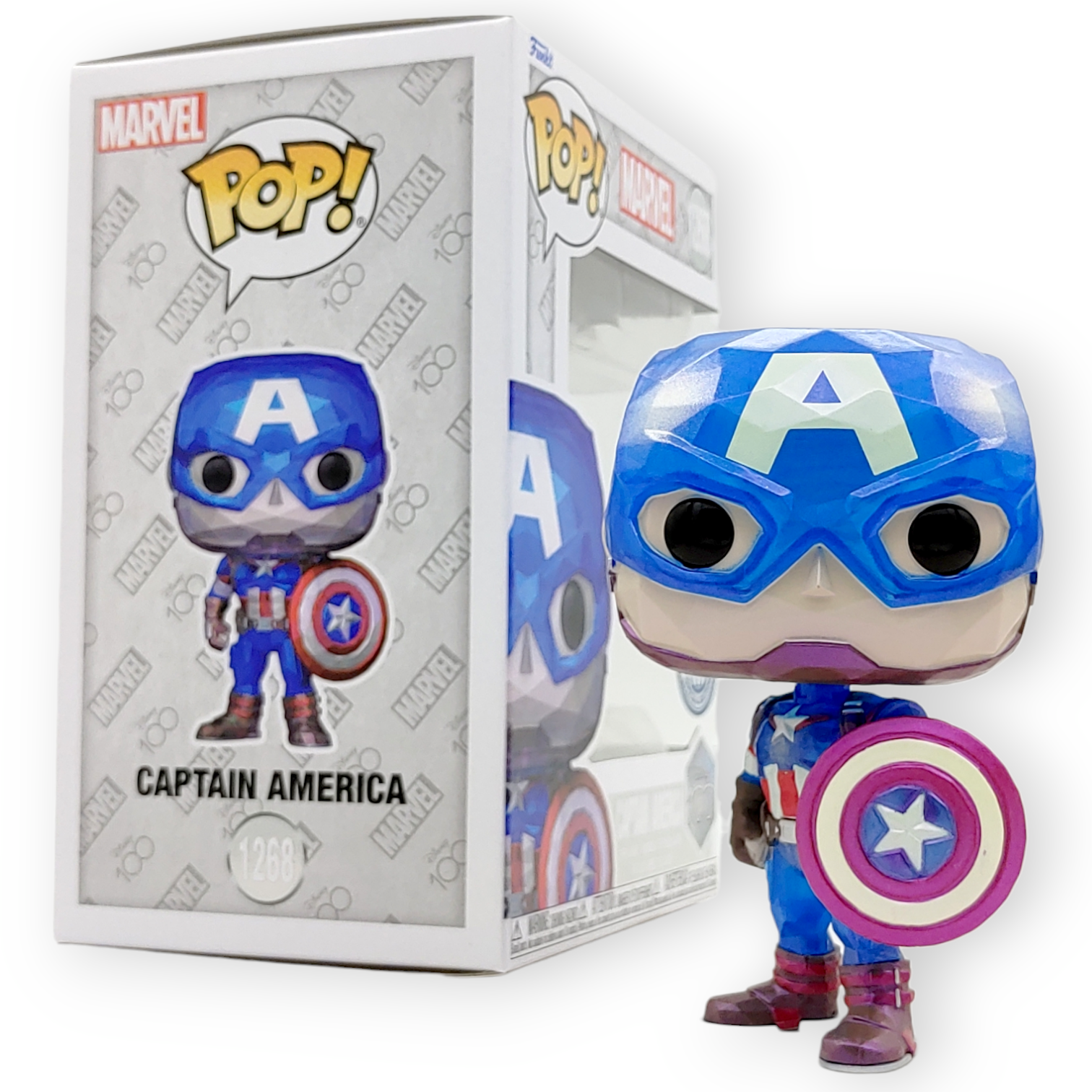 FUNKO POP<迪士尼100週年_MARVEL>美國隊長(鑽石切割版)-No.1268