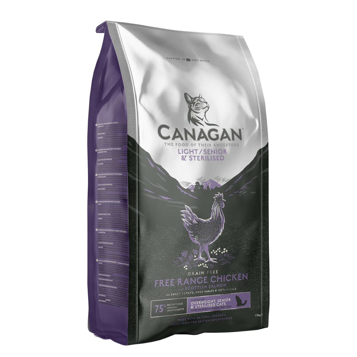 Canagan 原之選 -  絕育/減肥/老貓/ 無穀物高齡走地雞三文魚配方  Light/Senior/Sterilised 4kg