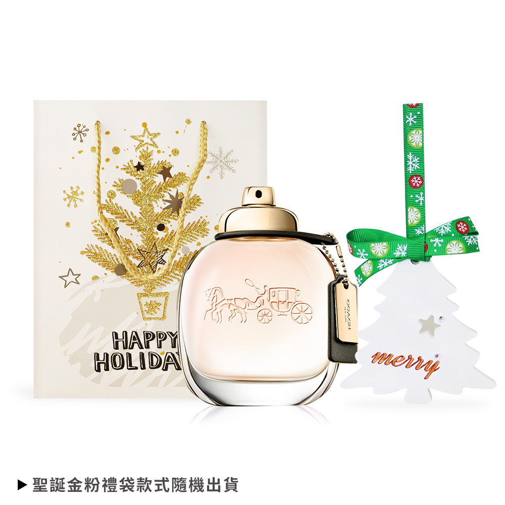 COACH 時尚經典聖誕限定禮[淡香精(30ml)+聖誕樹擴香石掛飾]-交換禮物