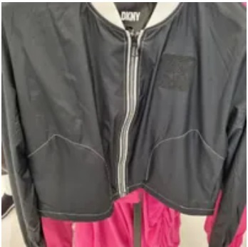 [S] DKNY MINI RIP-STOP JACKET WITH JERSEY LINING,BLACK, B3360508-BLK (SD694)